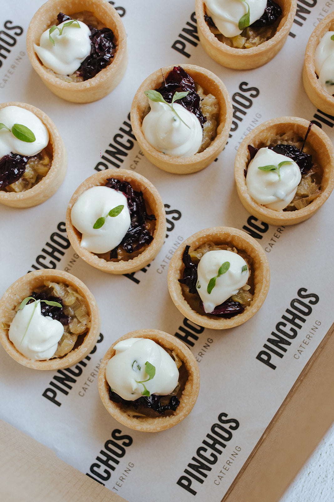 Caramelised Leek, Goats Cheese and Radicchio Tarts